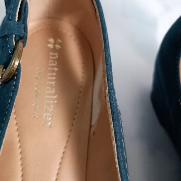 Naturalizer N5 Comfort Nevis Wedge Shoes Women’s 7.5W Faux Suede Taupe - Picture 7 of 8